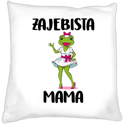 Poduszka na dzień Matki Żajebista Mama poduszka z żabą